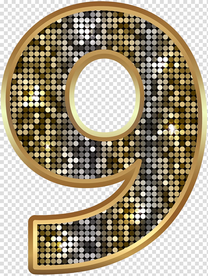 Gold 9 Number Number Nine Deco Gold Transparent Background Png