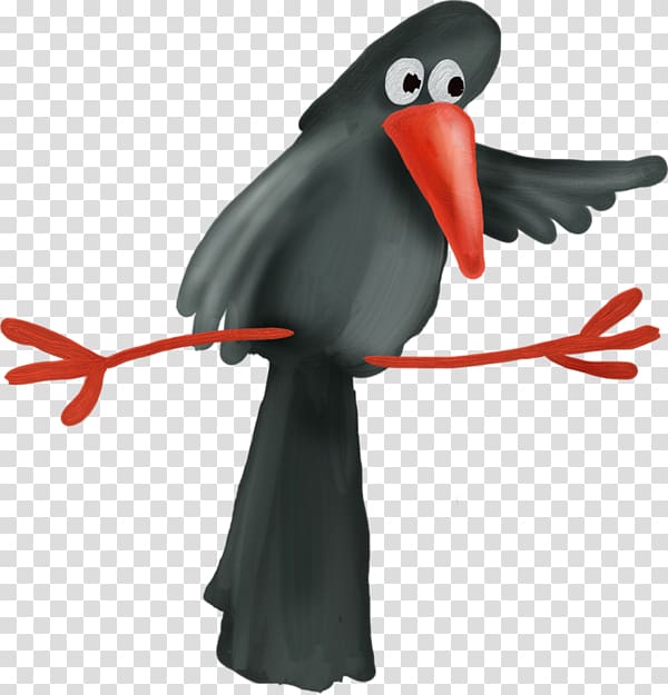 Crows Cartoon Illustration, Cute black crow transparent background PNG clipart