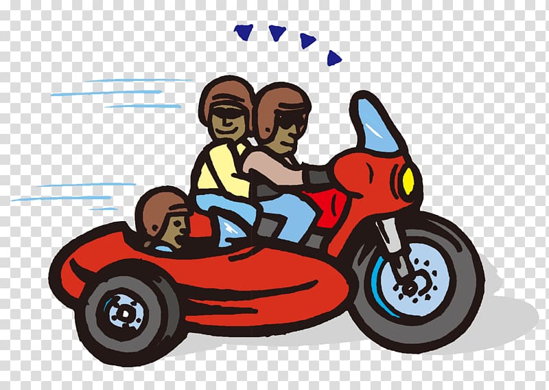 Motorcycle Tricycle Caricature Drawing Illustration, cartoon cute old family tricycle transparent background PNG clipart