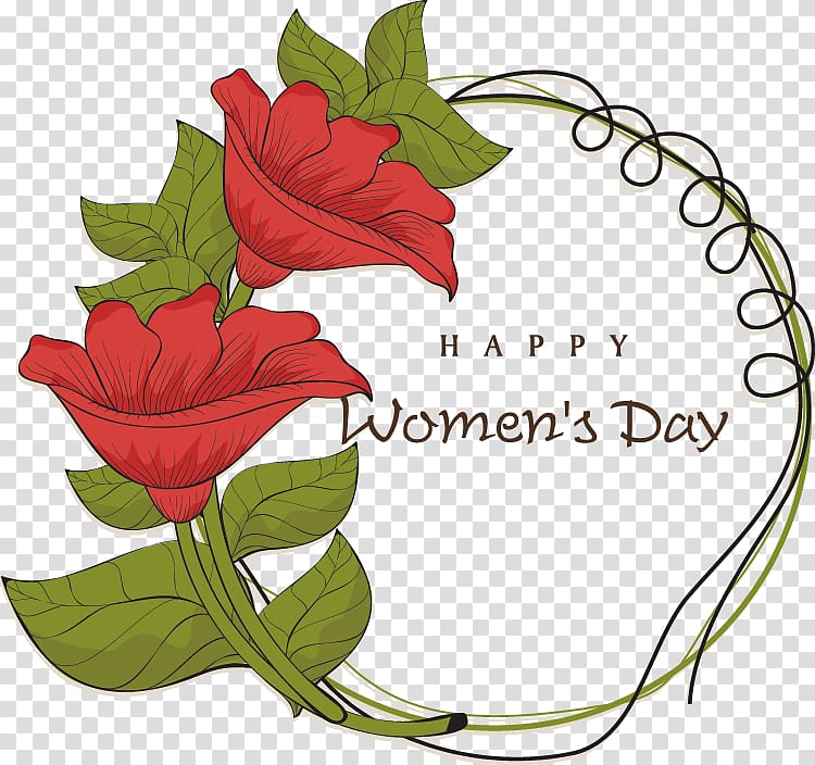 International Womens Day Euclidean , Women\'s Day flowers decorative elements transparent background PNG clipart