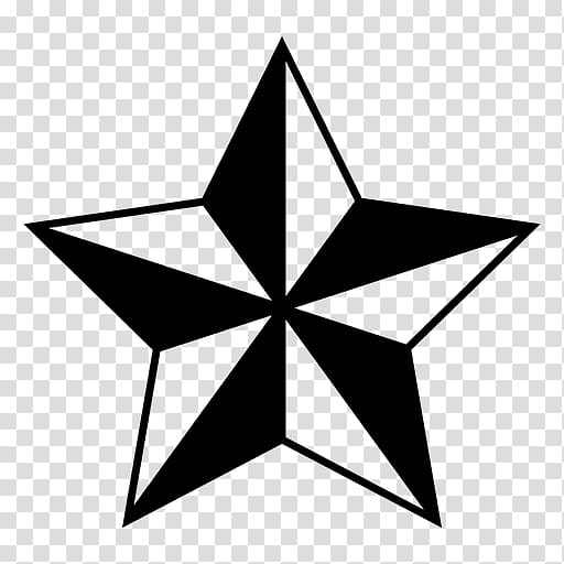star illustration, Old school (tattoo) Nautical star Swallow tattoo, polygonal transparent background PNG clipart