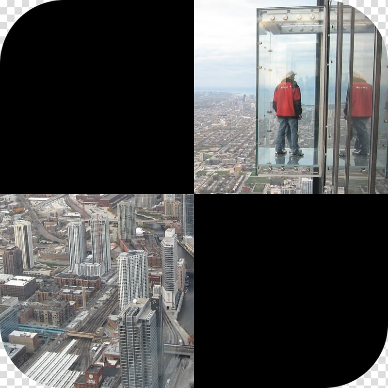 Willis Tower Skydeck Chicago Building One World Trade Center Glass floor, building transparent background PNG clipart