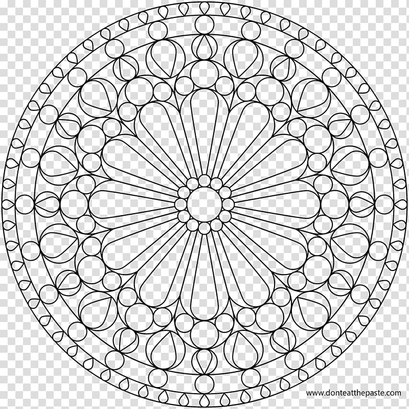 Rose window Stained glass Coloring book Mandala, window transparent background PNG clipart