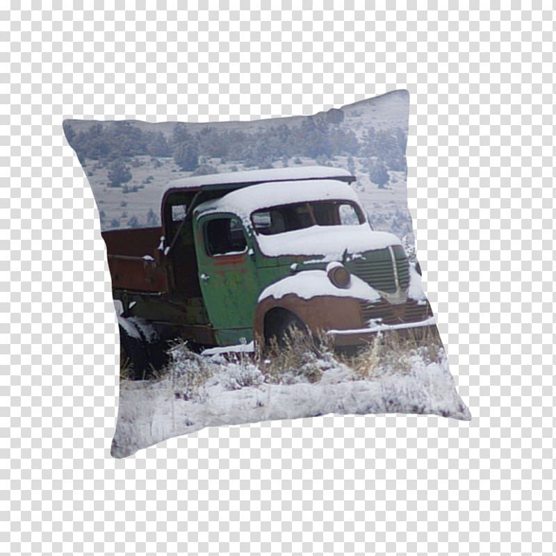 Car Throw Pillows Cushion Snow, old dump trucks transparent background PNG clipart