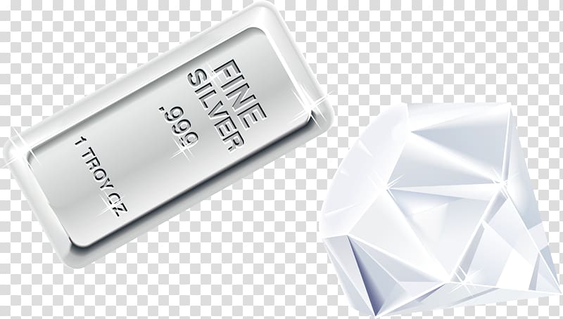 Silver Gold Bullion Metal, Diamond elements transparent background PNG clipart