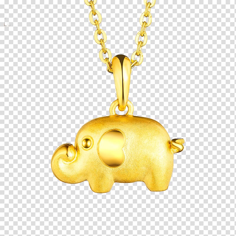 Locket Gold Necklace Jewellery u9996u98fe, Elephant Pendant transparent background PNG clipart