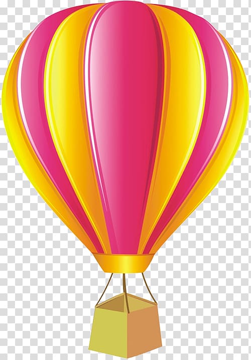 yellow and pink hot air balloon illustration, Flight Hot air balloon Airplane, Cartoon hot air balloon transparent background PNG clipart