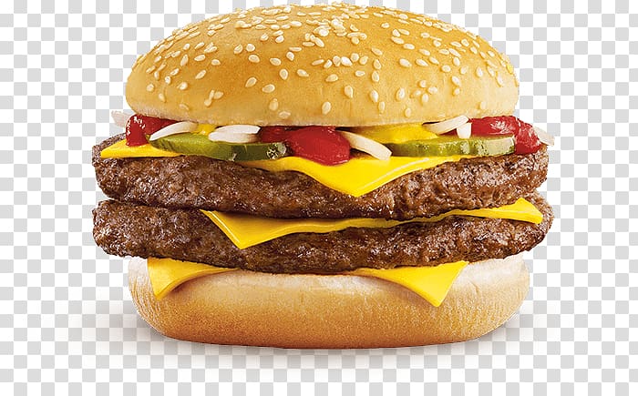 McDonald\'s Quarter Pounder Hamburger Fast food Cheeseburger McDonald\'s Big Mac, burger king transparent background PNG clipart