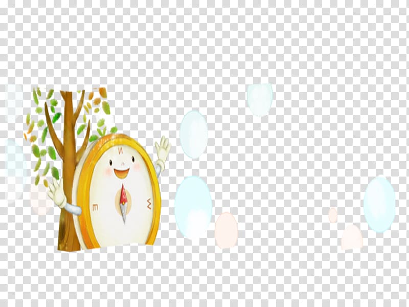 Flightless bird Cartoon Illustration, clock transparent background PNG clipart