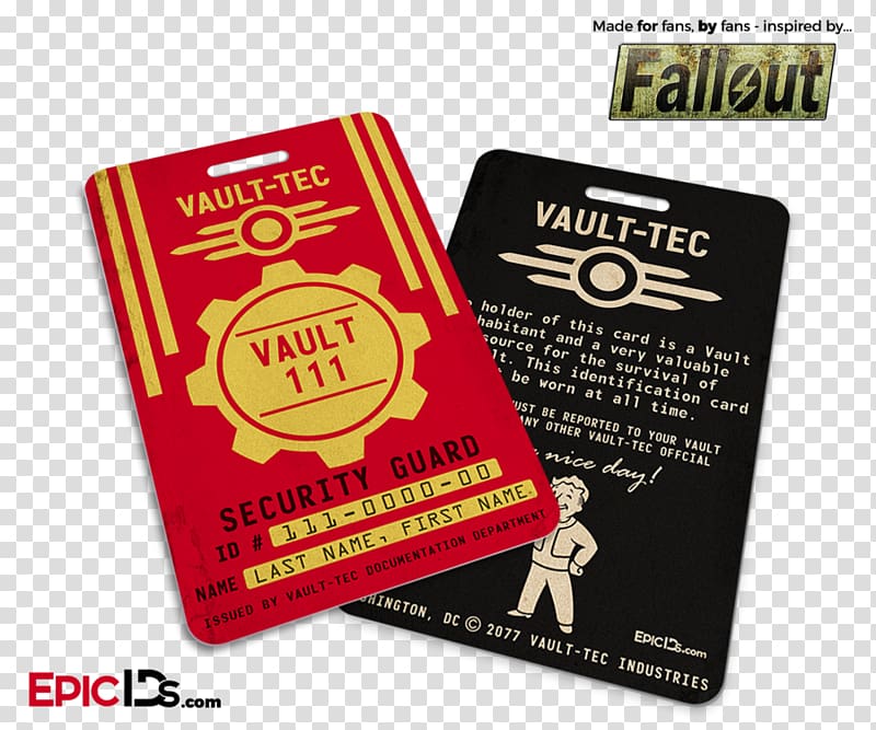 Fallout Badge Name tag Vault Dweller Wasteland, badge mockup transparent background PNG clipart