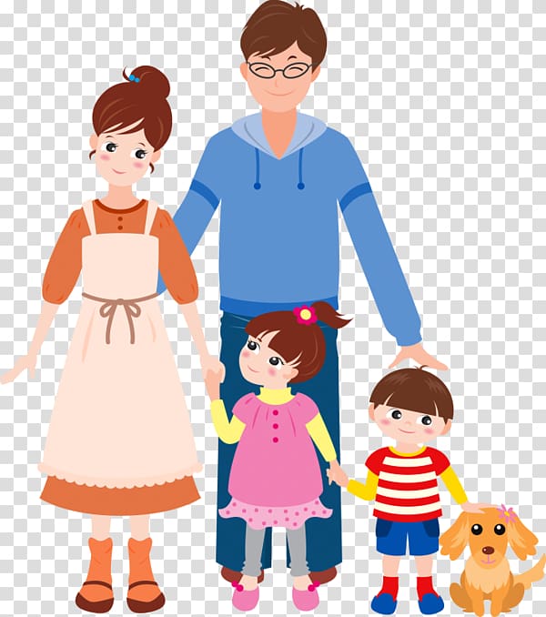 Family Drawing , A happy cartoon transparent background PNG clipart