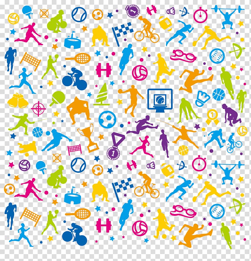 assorted-color illustration, Background of Sports transparent background PNG clipart