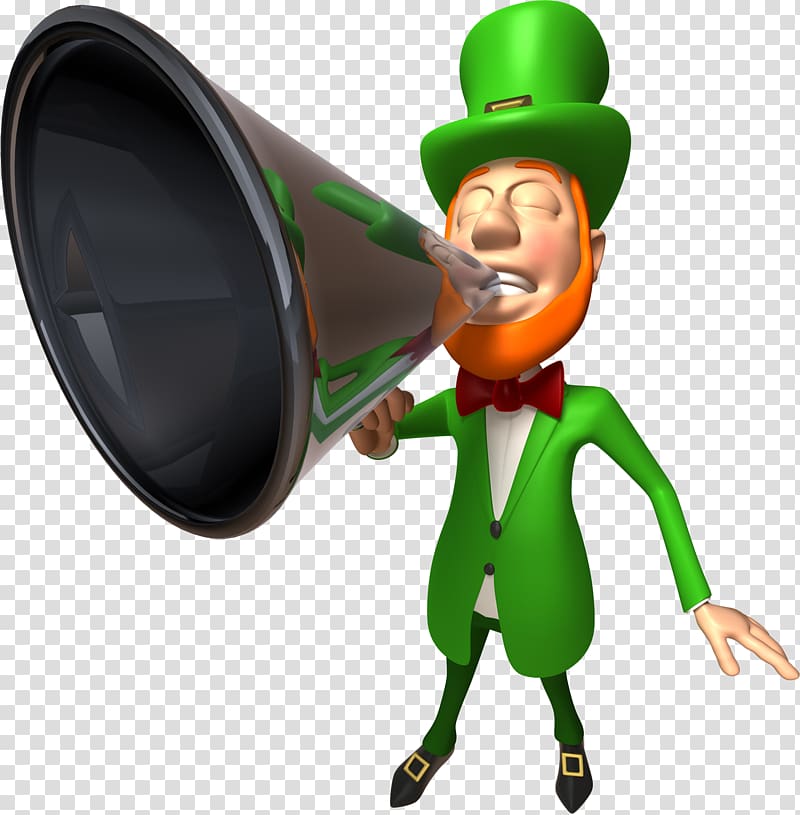 Green Goblin Ireland Leprechaun, Megaphone transparent background PNG clipart