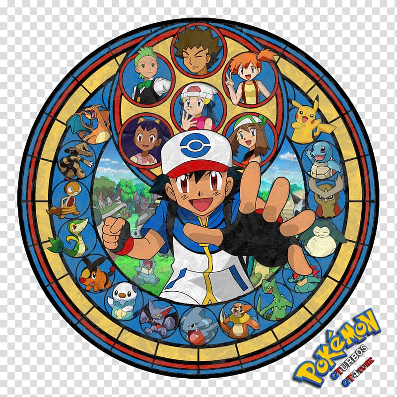 Ash Ketchum Pokémon X and Y Pikachu Pokémon Channel Stained glass, pikachu transparent background PNG clipart