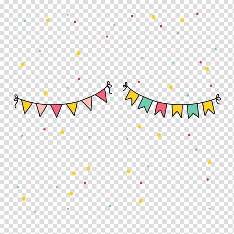 multicolored buntings illustration, Birthday cake Party, Party Bunting transparent background PNG clipart