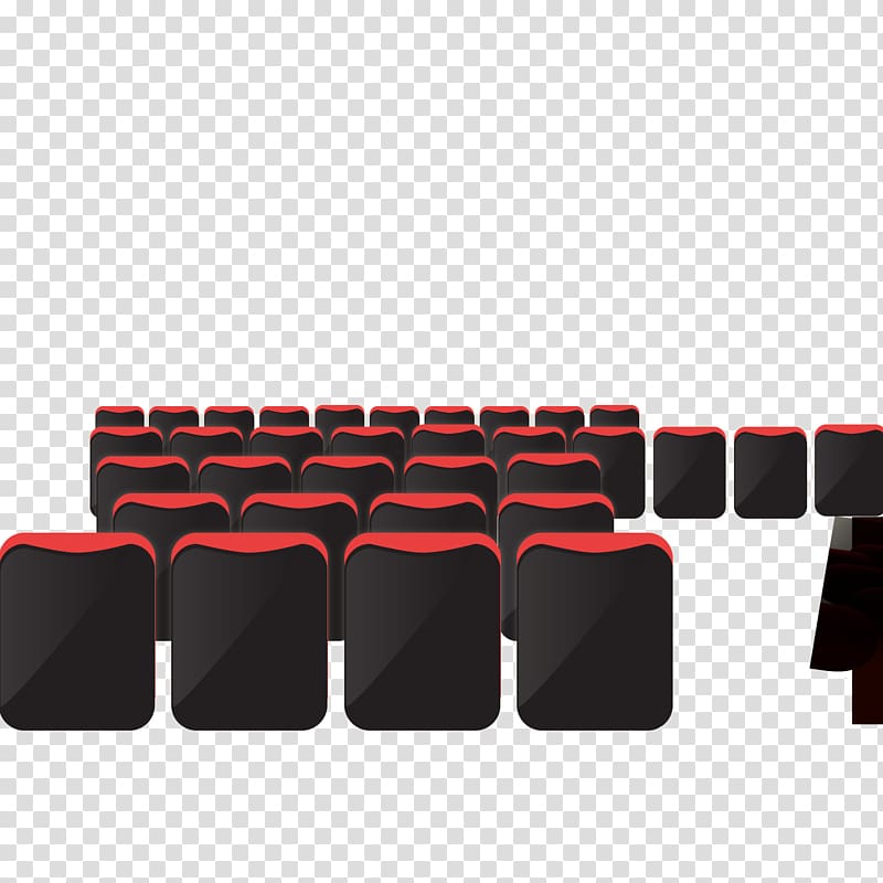 Red Cinema Theatre, Black and red theater seat material transparent background PNG clipart