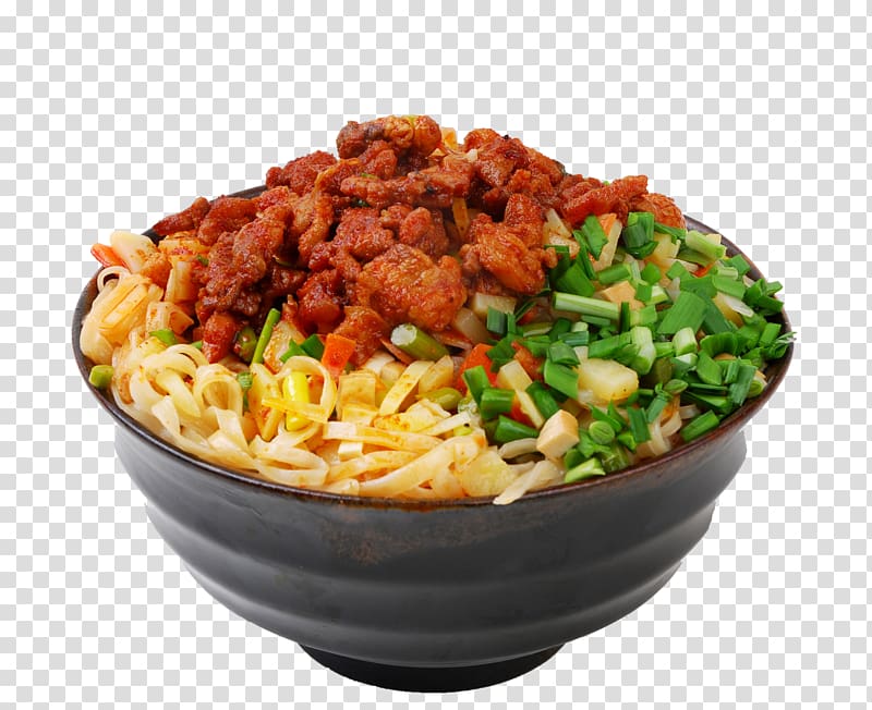 Lo mein Chinese noodles Rou jia mo Sichuan cuisine Spaghetti alla puttanesca, Chili oil surface transparent background PNG clipart