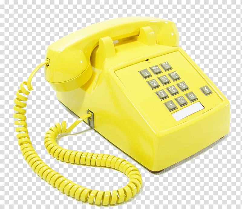 Push-button telephone Rotary dial Yellow Telephony, others transparent background PNG clipart