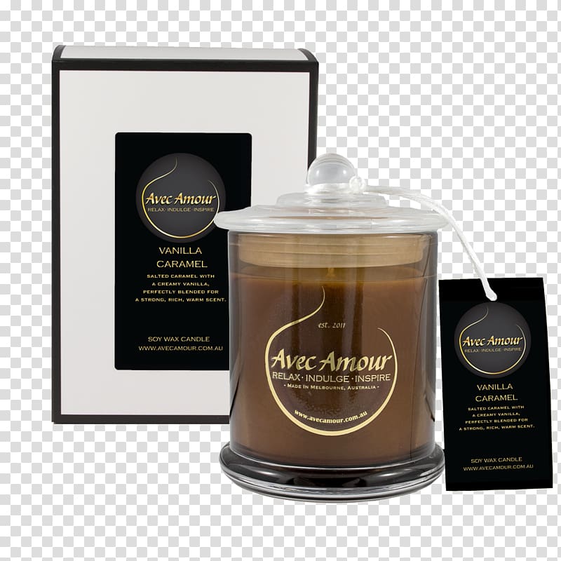 Soy candle Flavor Perfume Caramel, white candle transparent background PNG clipart