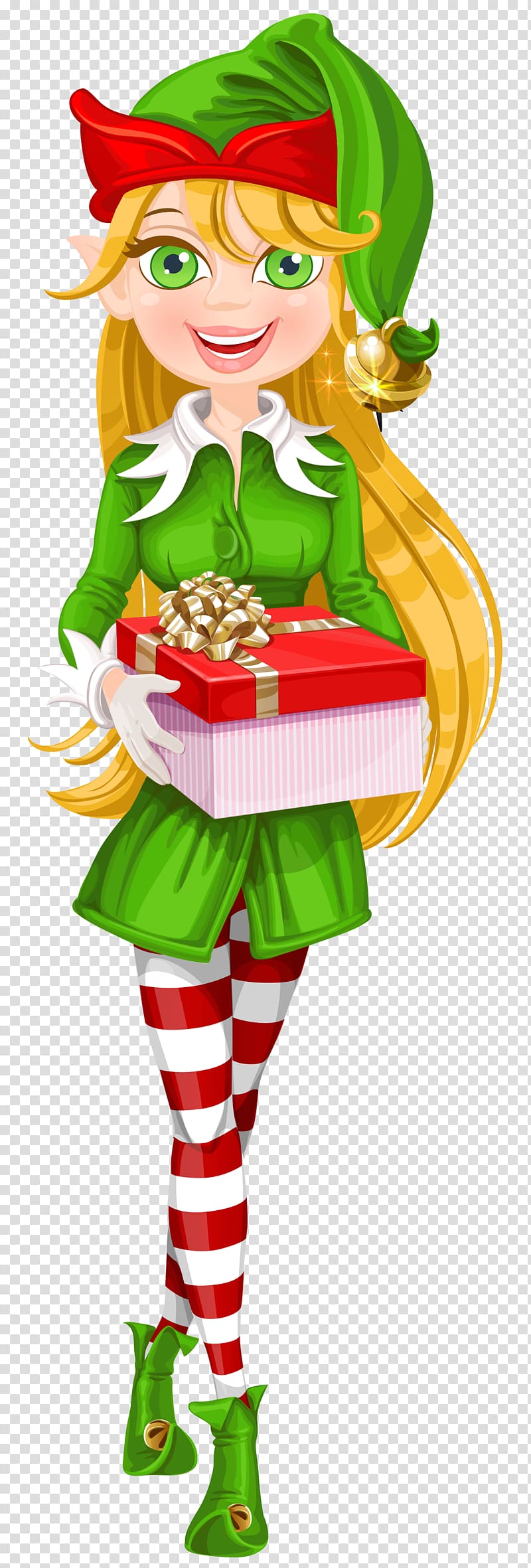 Female dwarf holding gift, The Elf on the Shelf Santa Claus Christmas