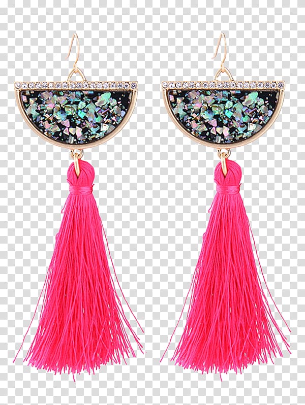Earring Gemstone Tassel Jewellery Feather, gemstone transparent background PNG clipart