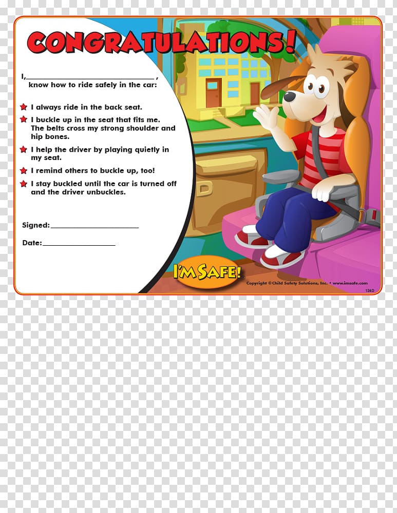 Automobile safety Child Car Passenger, english certificate transparent background PNG clipart