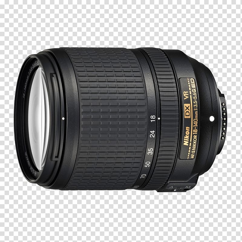 AF-S DX Nikkor 18-140mm f/3.5-5.6G ED VR AF-S DX Nikkor 18-105mm f/3.5-5.6G ED VR Nikon AF-S DX Nikkor 35mm f/1.8G Nikon DX format, Camera transparent background PNG clipart