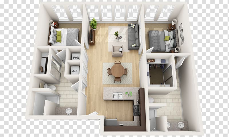 3D floor plan House plan, house transparent background PNG clipart