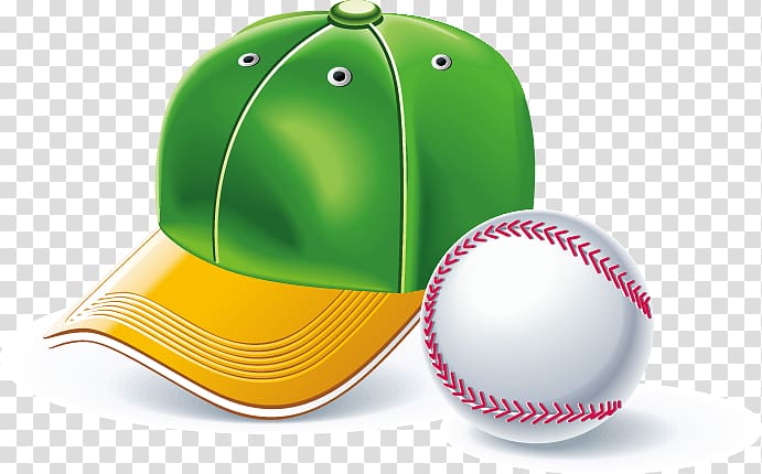 Baseball cap Euclidean Icon, Green baseball cap white ball pattern transparent background PNG clipart