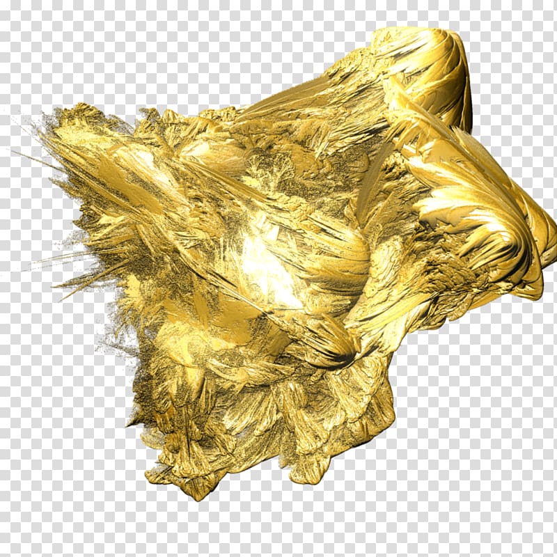 Fractal art Scape, gold texture transparent background PNG clipart