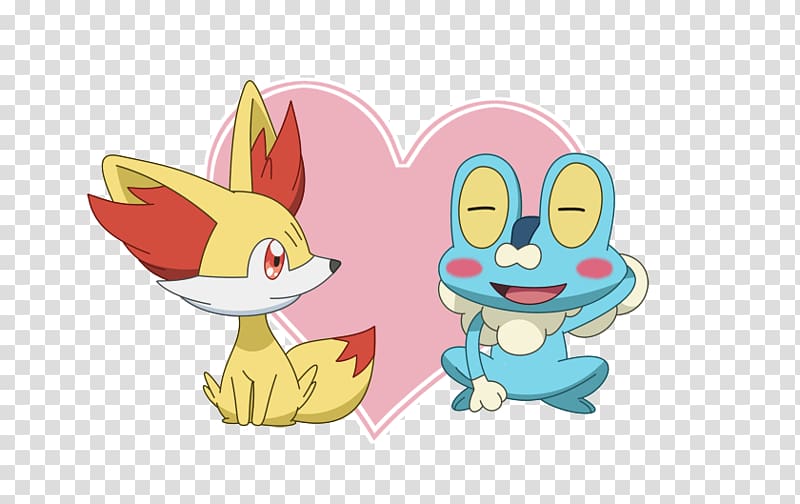 Pokémon X and Y Fennekin Froakie , Opposites Attract transparent background PNG clipart