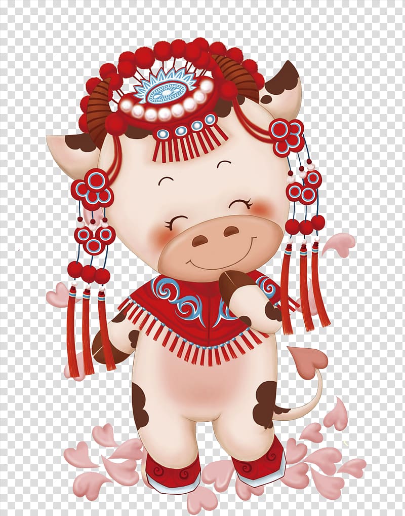Cartoon Drawing Painting Illustration, Piggy bride transparent background PNG clipart