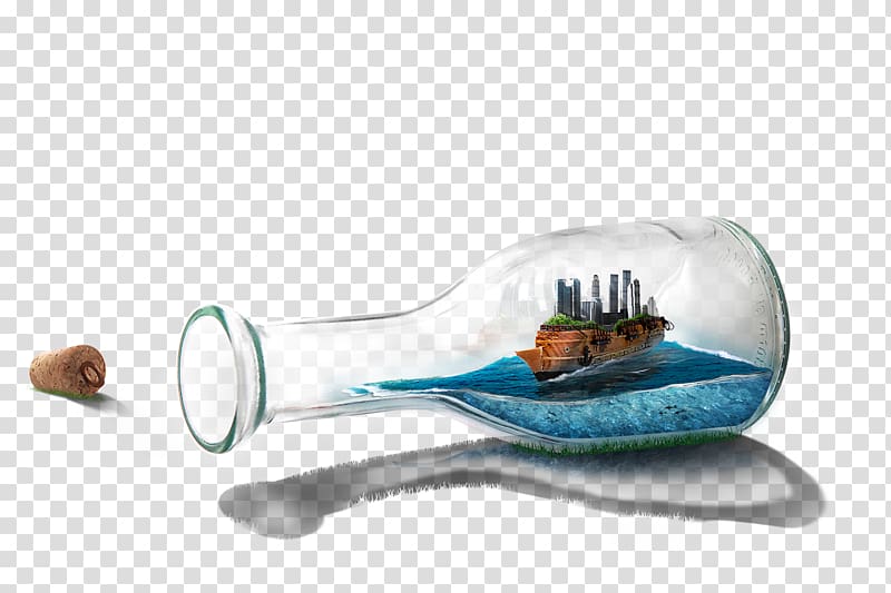 Creativity Computer file, Bottle city transparent background PNG clipart