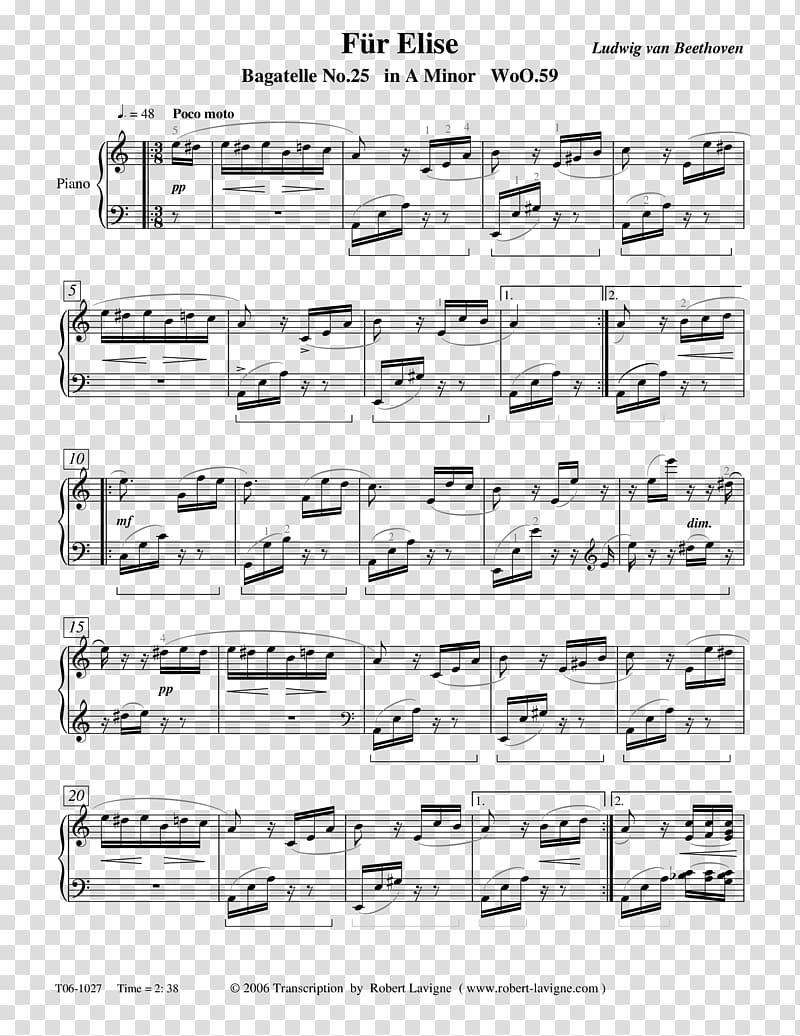 Digital sheet music Piano Für Elise, sheet music transparent background PNG clipart
