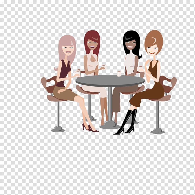 Coffee Tea Cafe Caffeinated drink, Tea with friends for Women transparent background PNG clipart