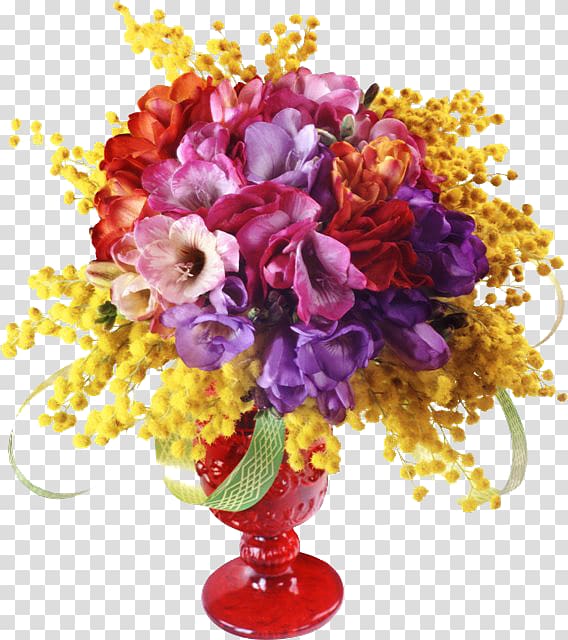 Flower bouquet Cut flowers Mimosa salad , flower transparent background PNG clipart