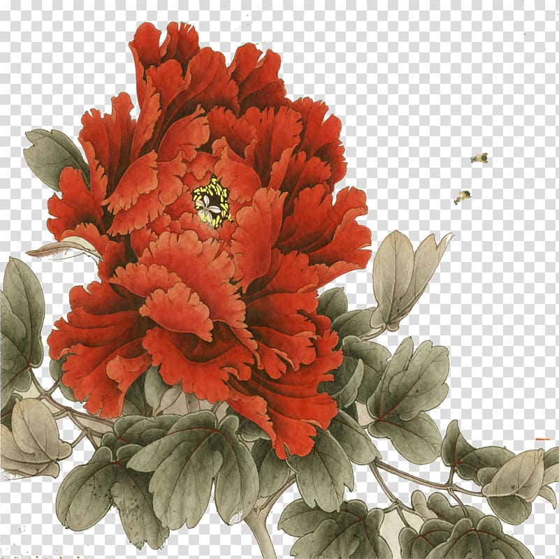 China Peony Paintbrush Art The Painting, peony transparent background PNG clipart