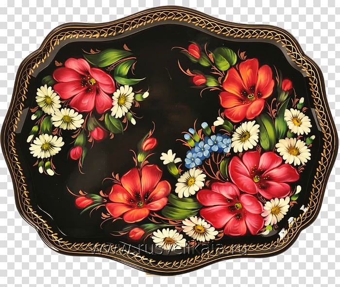 Zhostovo painting Floral design Tray, painting transparent background PNG clipart