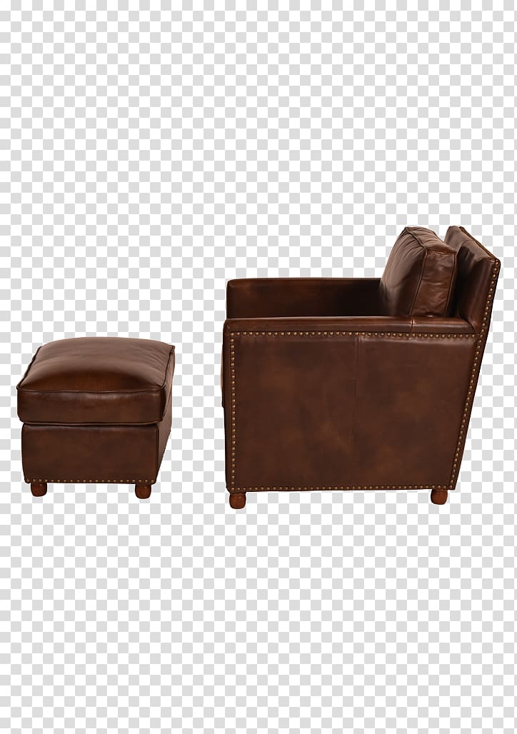Club chair Eames Lounge Chair Foot Rests Leather, brown leather ottoman transparent background PNG clipart