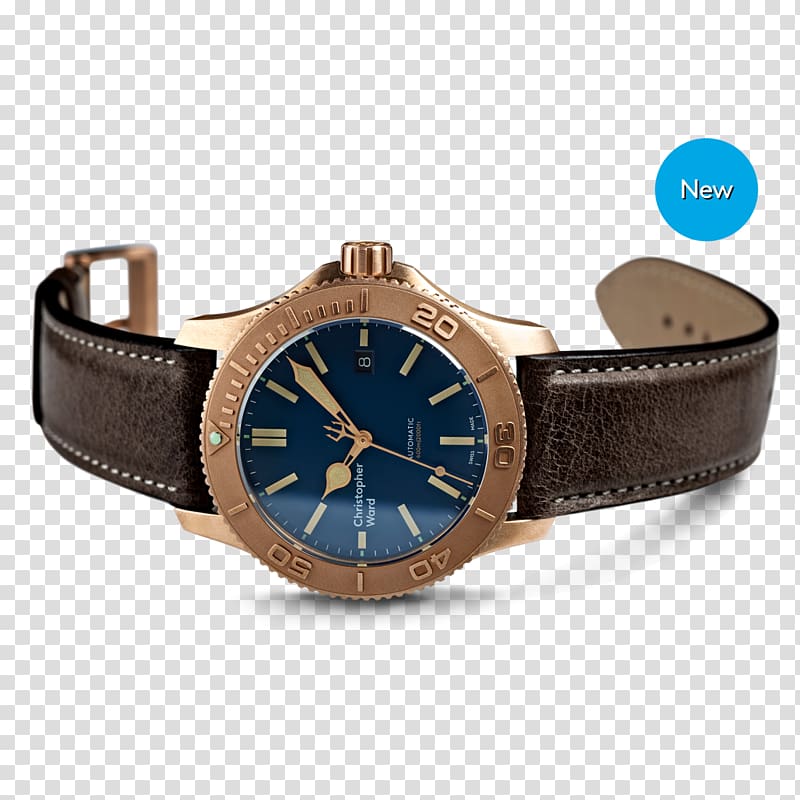 Bronze Patina Watch Christopher Ward Strap, watch transparent background PNG clipart