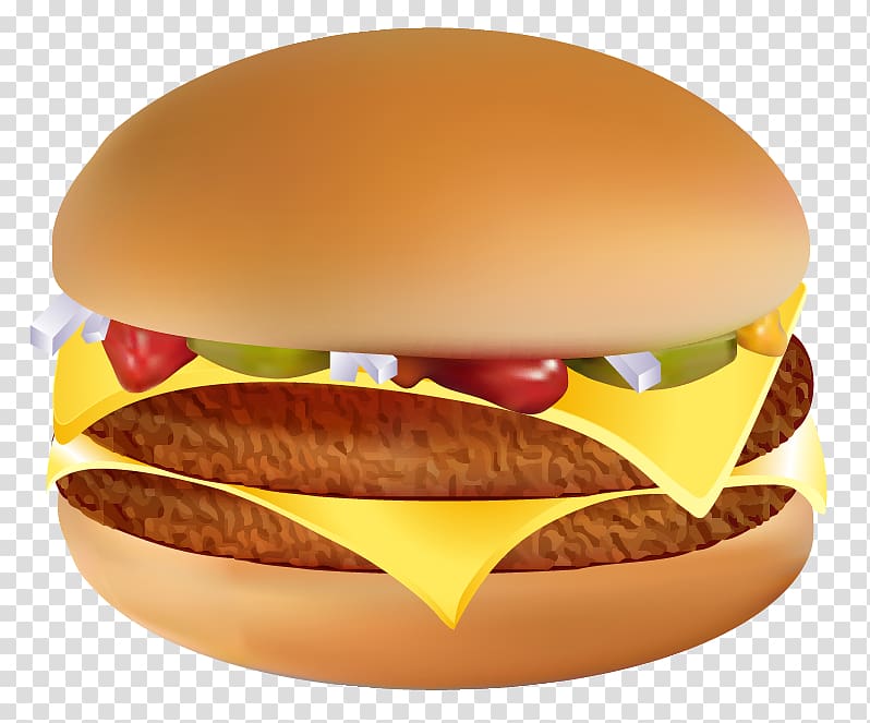cheeseburger clip, Hamburger Cheeseburger Hot dog Fast food Breakfast sandwich, Hamburger transparent background PNG clipart