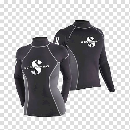 T-shirt Rash guard Scuba diving Wetsuit Scubapro, Diving Equipment transparent background PNG clipart