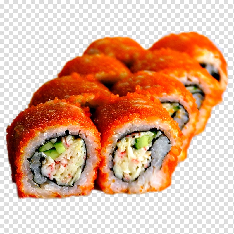 California roll Sushi Gimbap Japanese Cuisine Smoked salmon, sushi transparent background PNG clipart