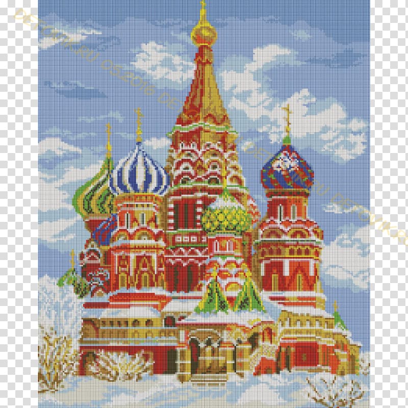 Cross-stitch Embroidery Saint Basil\'s Cathedral Pattern, st basils cathedral transparent background PNG clipart