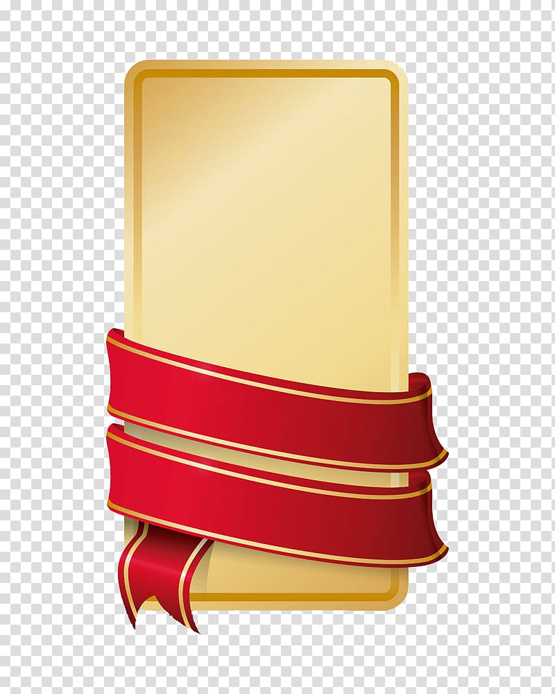 Ribbon Illustration, Golden ribbon card transparent background PNG clipart