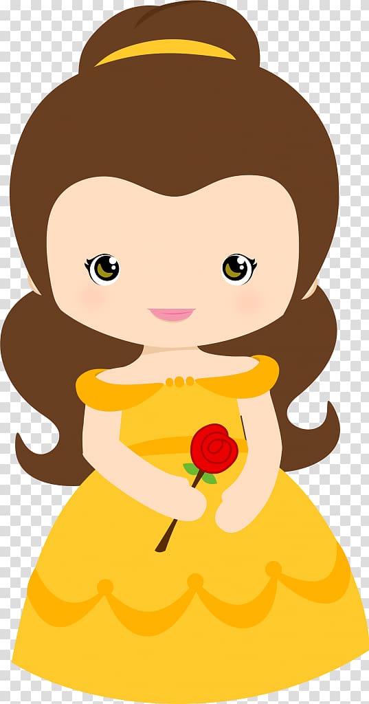 Disney Princess Belle illustration, Belle Beast Rapunzel Merida Disney Princess, cute girls transparent background PNG clipart