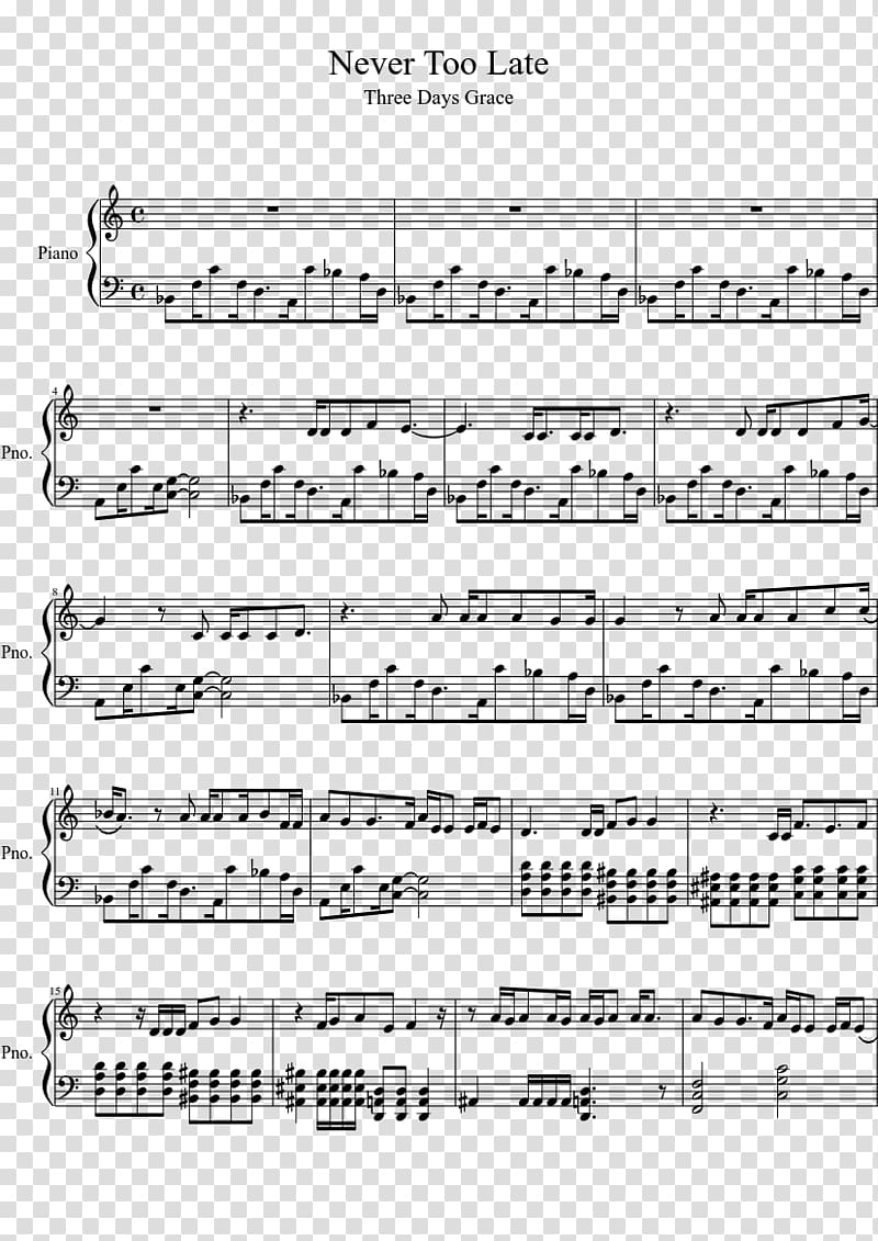 Pachelbel's Canon Sheet Music Piano Song, three days grace transparent background PNG clipart