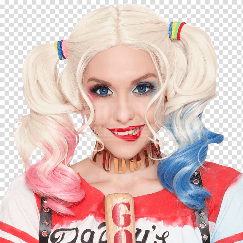 Harley Quinn Lace wig Cosplay Costume, harley quinn transparent background PNG clipart