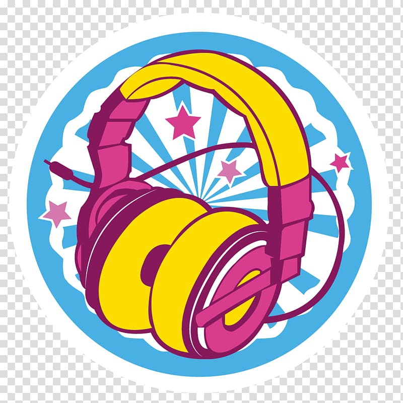 pink and yellow corded headphones graphic, Sou Karol Sevilla Una oportunidad, sobre ruedas, stars transparent background PNG clipart