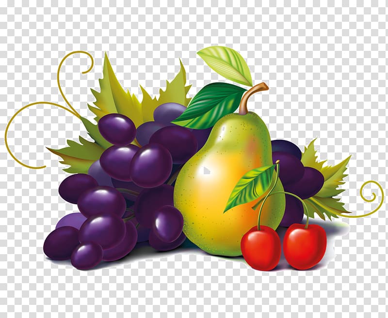 Grape Fruit salad Food Asian pear, grape transparent background PNG clipart